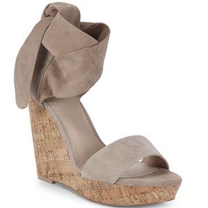ALEX+ALEX gray suede wedge heels